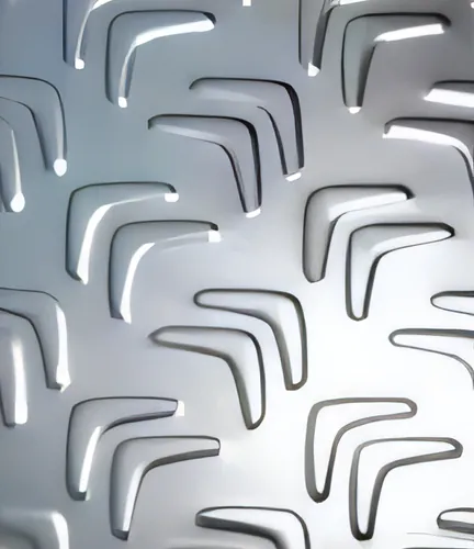 Sharp corners metal sheet embossing pattern